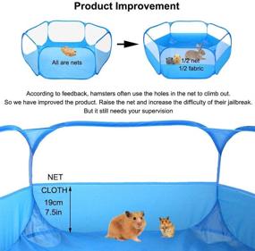 img 3 attached to 🏕️ Breathable & Transparent Small Animals C&C Cage Tent - Pop Open Indoor/Outdoor Exercise Fence, Portable Playpen for Guinea Pig, Rabbits, Hamster, Chinchillas, and Hedgehogs