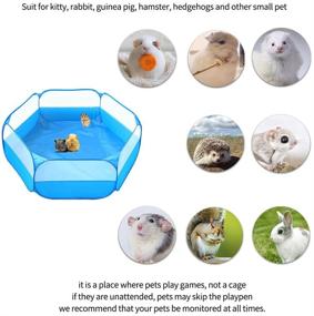 img 2 attached to 🏕️ Breathable & Transparent Small Animals C&C Cage Tent - Pop Open Indoor/Outdoor Exercise Fence, Portable Playpen for Guinea Pig, Rabbits, Hamster, Chinchillas, and Hedgehogs