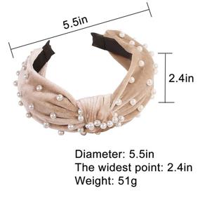 img 2 attached to BEBEEPOO Pearl Headbands: Elegant Velvet-Knotted Hair Accessories for Women - 2Pcs