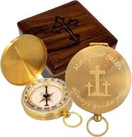 🧭 engraved brass pocket compass with personalized baptism/confirmation gift: may your faith always be your guiding light - stanley london логотип