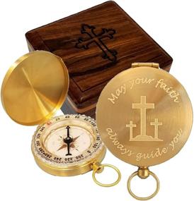 img 4 attached to 🧭 Engraved Brass Pocket Compass with Personalized Baptism/Confirmation Gift: May Your Faith Always Be Your Guiding Light - Stanley London