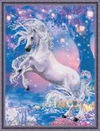 🦄 riolis 0024pt - unicorn - counted cross stitch kit 11.75"x15.75" zweigart 14ct. aida with pre-printed background in 16 colors logo