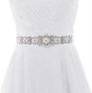 crystal wedding belt sash for women - bridal accessory for bridesmaid, flower girl dress - azaleas 16in logo