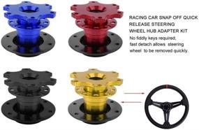 img 2 attached to BestTeam Universal Steering Wheel Snap Off Quick Release Hub Adapter Boss Kit With 6-Hole Steering Wheel Hub (Red)