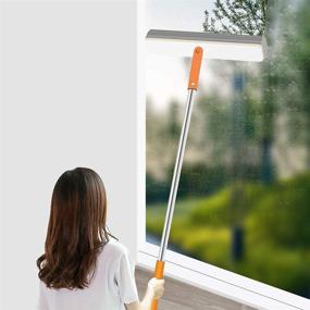img 2 attached to 🧽 Learja Sponge Mop with Single Bucket Self-Wringer and Cleaning, Ultra-Absorbent Mop with Extendable Handle, Compact Floor Mop Pail with Easy Storage (Orange Bucket + Yellow Mop Head)