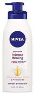 nivea intense healing body lotion: 72 hr moisture, 16.9 fl oz pump bottle logo