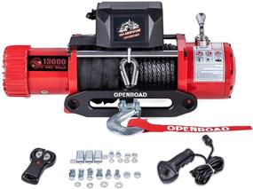 img 4 attached to 🧗 13000Lbs Electric Winch with Synthetic Rope - Off-Road Recovery Kit for Truck/4×4/Jeep (13000Lbs/5896kg, Red)