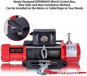 img 3 attached to 🧗 13000Lbs Electric Winch with Synthetic Rope - Off-Road Recovery Kit for Truck/4×4/Jeep (13000Lbs/5896kg, Red)