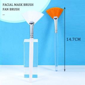 img 2 attached to 2-Pack Facial Fan Brushes, Gentle Makeup Mask Applicator Tools for Glycolic Acid Peel Mask Cosmetic