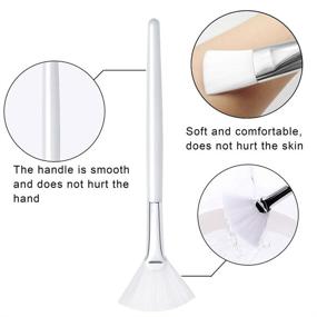 img 1 attached to 2-Pack Facial Fan Brushes, Gentle Makeup Mask Applicator Tools for Glycolic Acid Peel Mask Cosmetic