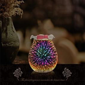 img 2 attached to 🕯️ Gaea Electric Candle Warmer: Glass Wax Melt Warmer with 3D Star Effect Night Light - Aroma Decorative Lamp for Home, Office, and Bedroom. Perfect Gift for Friends and Family!