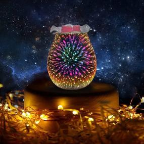 img 1 attached to 🕯️ Gaea Electric Candle Warmer: Glass Wax Melt Warmer with 3D Star Effect Night Light - Aroma Decorative Lamp for Home, Office, and Bedroom. Perfect Gift for Friends and Family!