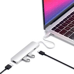 img 4 attached to 🔌 Satechi Slim Aluminum Type-C Multi-Port Адаптер: USB-C Передача сигнала, 4K HDMI, USB 3.0 - Совместим с MacBook Air, iPad Pro, MacBook Pro (Серебро)