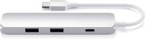 img 1 attached to 🔌 Satechi Slim Aluminum Type-C Multi-Port Адаптер: USB-C Передача сигнала, 4K HDMI, USB 3.0 - Совместим с MacBook Air, iPad Pro, MacBook Pro (Серебро)