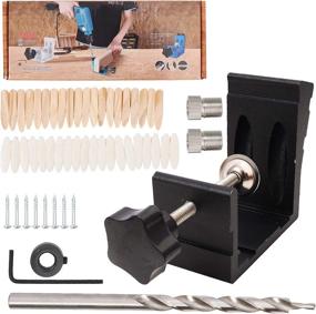 img 4 attached to 🔨 Premium 45Pcs Aluminum Pocket Hole Jig System Kit for Woodworking – Ultimate Carpentry Locator with Step Drill Bit, Guides, and Plugs