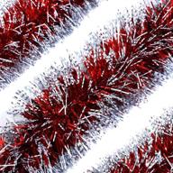 🎄 alonsoo 3pcs x 6.6ft christmas tinsel garland - classic sparkly red decorations for a festive holiday atmosphere логотип