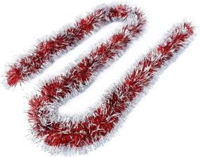 img 2 attached to 🎄 Alonsoo 3Pcs x 6.6ft Christmas Tinsel Garland - Classic Sparkly Red Decorations for a Festive Holiday Atmosphere