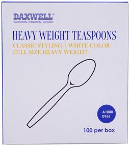 img 1 attached to 🥄 Daxwell Plastic Teaspoons, Heavyweight Polystyrene (PS), White, A10000956B - Buy Box of 100 Online