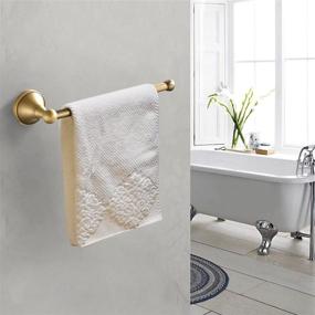 img 1 attached to 🛁 Vintage Brass Towel Holder - Wall Mounted Hand Towel Ring Bathroom Towel Rail 29 cm/11 inch - Retro Style Lavatory Accessories by BigBig Home