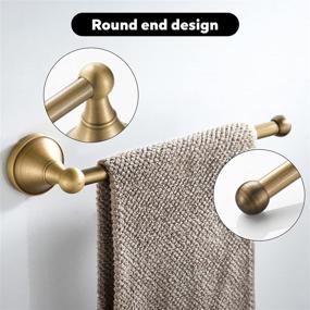 img 2 attached to 🛁 Vintage Brass Towel Holder - Wall Mounted Hand Towel Ring Bathroom Towel Rail 29 cm/11 inch - Retro Style Lavatory Accessories by BigBig Home