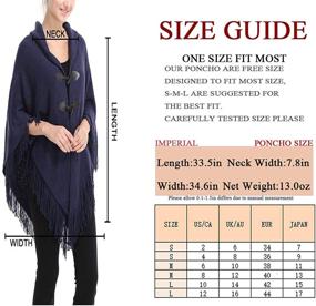 img 3 attached to 👗 Iristide Women's Loose Cloak Poncho: Stylish Trumpet Button & Pullover Wrap