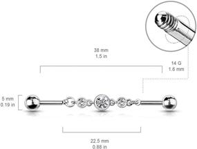 img 3 attached to Amelia Fashion Surgical Industrial Barbell