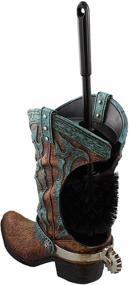 img 2 attached to 🤠 Stylish Western-themed Toilet Bowl Cleaner: Decorative Cowboy Boot with Spur Brush & Holder Set