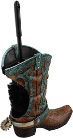 img 3 attached to 🤠 Stylish Western-themed Toilet Bowl Cleaner: Decorative Cowboy Boot with Spur Brush & Holder Set