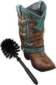 img 1 attached to 🤠 Stylish Western-themed Toilet Bowl Cleaner: Decorative Cowboy Boot with Spur Brush & Holder Set