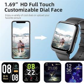 img 3 attached to 📱 Tanzato 1.69" HD Full Touch Smart Watch - Fitness Tracker with Heart Rate Monitor, Pedometer, Blood Oxygen Meter - Sleep Tracking - IP68 Waterproof - Compatible with iOS and Android Phones - for Men and Women