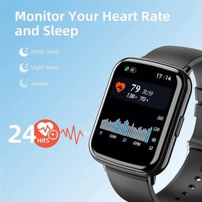 img 2 attached to 📱 Tanzato 1.69" HD Full Touch Smart Watch - Fitness Tracker with Heart Rate Monitor, Pedometer, Blood Oxygen Meter - Sleep Tracking - IP68 Waterproof - Compatible with iOS and Android Phones - for Men and Women