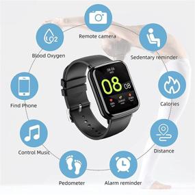 img 1 attached to 📱 Tanzato 1.69" HD Full Touch Smart Watch - Fitness Tracker with Heart Rate Monitor, Pedometer, Blood Oxygen Meter - Sleep Tracking - IP68 Waterproof - Compatible with iOS and Android Phones - for Men and Women