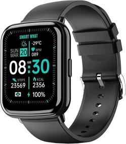 img 4 attached to 📱 Tanzato 1.69" HD Full Touch Smart Watch - Fitness Tracker with Heart Rate Monitor, Pedometer, Blood Oxygen Meter - Sleep Tracking - IP68 Waterproof - Compatible with iOS and Android Phones - for Men and Women