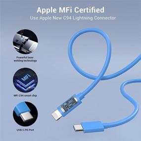 img 2 attached to 🔵 Quntis 3Pack 6FT USB C к Lightning кабель - Сертифицировано MFi, быстрая зарядка для iPhone 13 12 Pro Max 11 Pro X XS XR 8 Plus iPad AirPods Pro | Синий