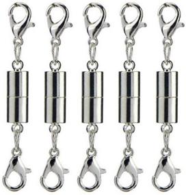 img 3 attached to Pack of 10 Silver Magnetic Lobster Clasp Jewelry Necklace Bracelet