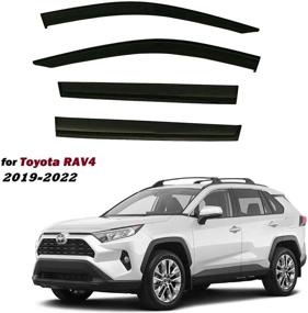 img 4 attached to 🚘 Black Side Window Vent Visor Rain Guards for Toyota Rav4 2019-2022 - 4 Piece Set