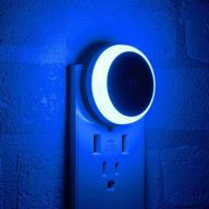 💡 blue night light plug-in - dusk to dawn sensor, energy efficient soft glow - 2 pack логотип