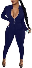 img 4 attached to LAGSHIAN Women's Casual Bodycon Jumpsuit: Chic Women's Clothing in Jumpsuits, Rompers & Overalls