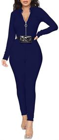 img 3 attached to LAGSHIAN Women's Casual Bodycon Jumpsuit: Chic Women's Clothing in Jumpsuits, Rompers & Overalls