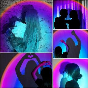 img 3 attached to 🌈 Rainbow Sunset Lamp Projector – 360° Rotation Light Projector for Photography Lighting and Decor, Night Light LED Lamp for Romantic Atmosphere Projection