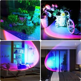 img 2 attached to 🌈 Rainbow Sunset Lamp Projector – 360° Rotation Light Projector for Photography Lighting and Decor, Night Light LED Lamp for Romantic Atmosphere Projection