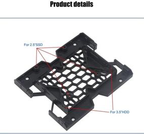 img 2 attached to KOOBOOK 2 шт. 5.25" к 3.5"/2.5" SSD HDD лоток крепления корпуса кронштейна - эффективный монтажный кронштейн для охлаждения ПК