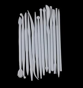 img 3 attached to 🎨 Yueton 14-штучный пластиковый набор инструментов для лепки из глины для формовки и скульптуры в белом цвете.