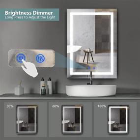 img 2 attached to 🪞 Cozzie LED Mirror for Bathroom: 24X32 Inch Backlit Vanity Mirror with Dimmable Lights - Waterproof & Anti-Fog, UL Certified (Horizontal/Vertical)