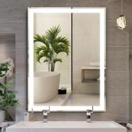 🪞 cozzie led mirror for bathroom: 24x32 inch backlit vanity mirror with dimmable lights - waterproof & anti-fog, ul certified (horizontal/vertical) логотип