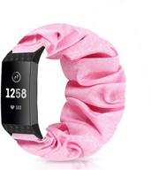 aordking compatible for fitbit charge 3/charge 4 se bands scrunchie for women girl logo