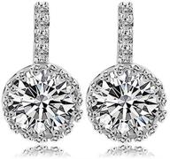 💎 stunning platinum plated cubic zirconia earrings - halo drop & stud collection logo