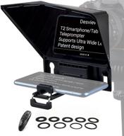 desview t2 teleprompter with remote control - 11 inch 70/30 beam splitter glass for ipad, smartphone, tablet, dslr camera - ideal for camera video recording logo