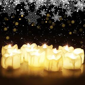 img 4 attached to 🕯️ Homemory Flameless LED Tea Light Candles - Set of 12 with Timer for Mothers Day Gifts, Battery Operated Flickering Tealights with 6 Hours On/18 Hours Off Cycle, Warm White Glow