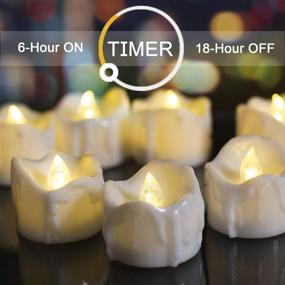 img 3 attached to 🕯️ Homemory Flameless LED Tea Light Candles - Set of 12 with Timer for Mothers Day Gifts, Battery Operated Flickering Tealights with 6 Hours On/18 Hours Off Cycle, Warm White Glow